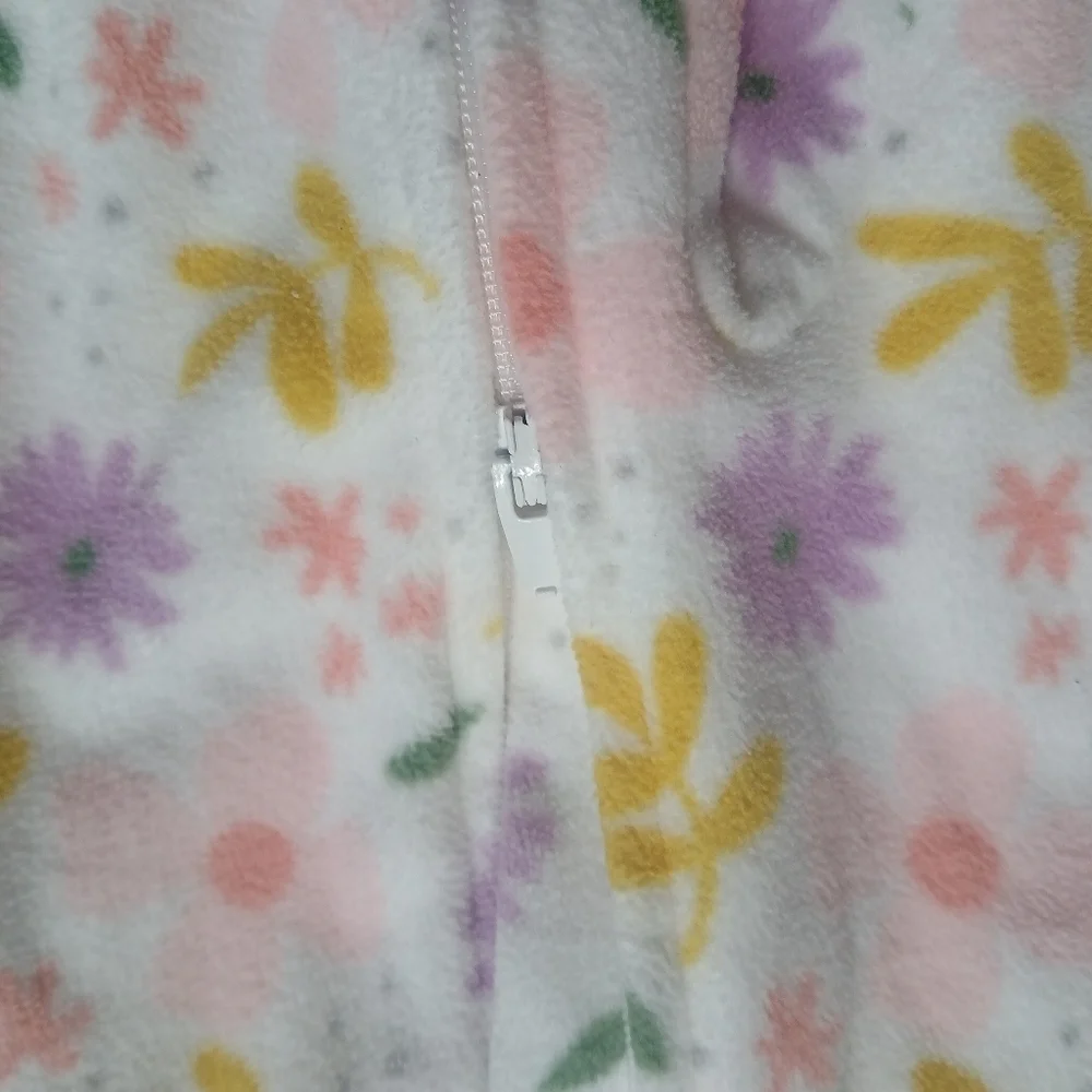 Simple Joys Carter's Girl’s Floral Pink Purple Footies Fleece Sleeper Sz 3-6 M